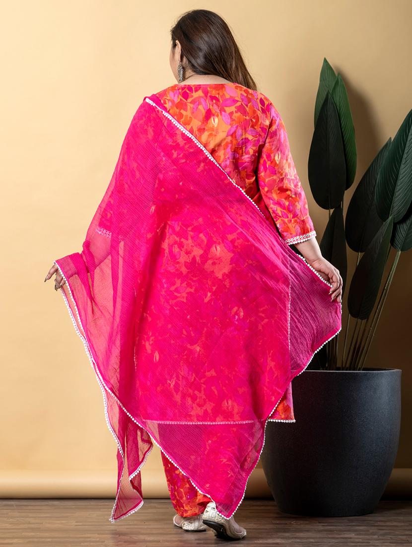 women three quarter sleeve kurta pant with dupatta set - 21766894 - Standard Image - 2