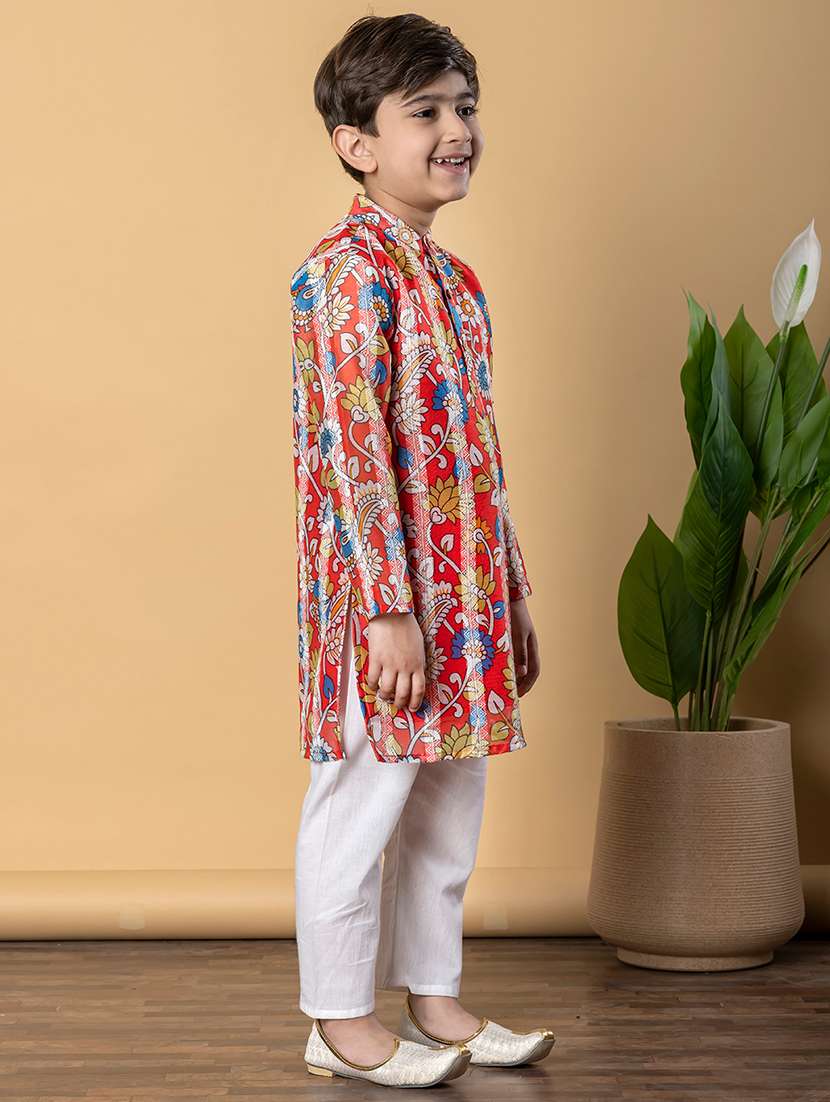 boys printed long sleeves kurta pyjama set - 21766954 -  Standard Image - 2