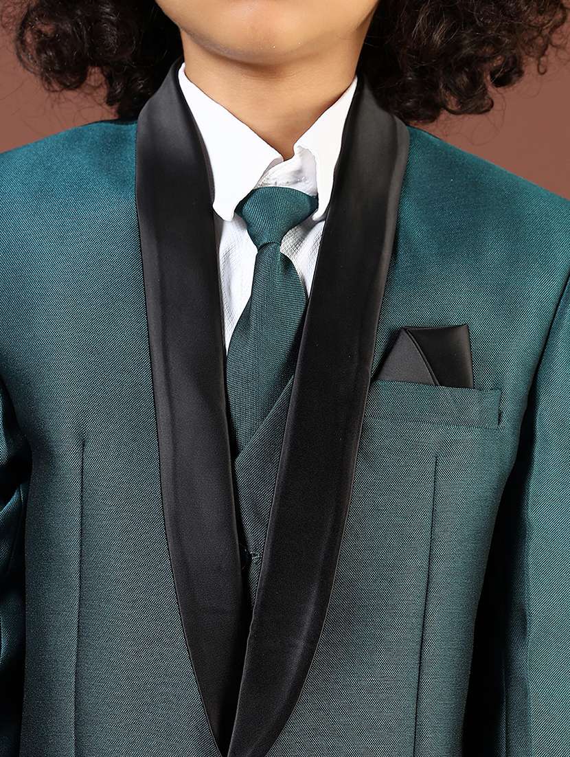 boys solid long sleeve three piece suit set - 21767042 -  Standard Image - 2