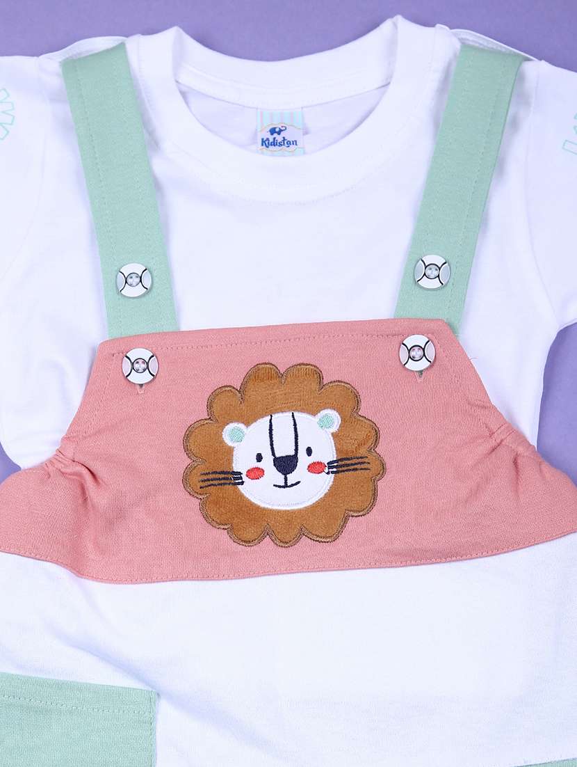 boys color blocked t-shirt and dungaree sets - 21767094 -  Standard Image - 2