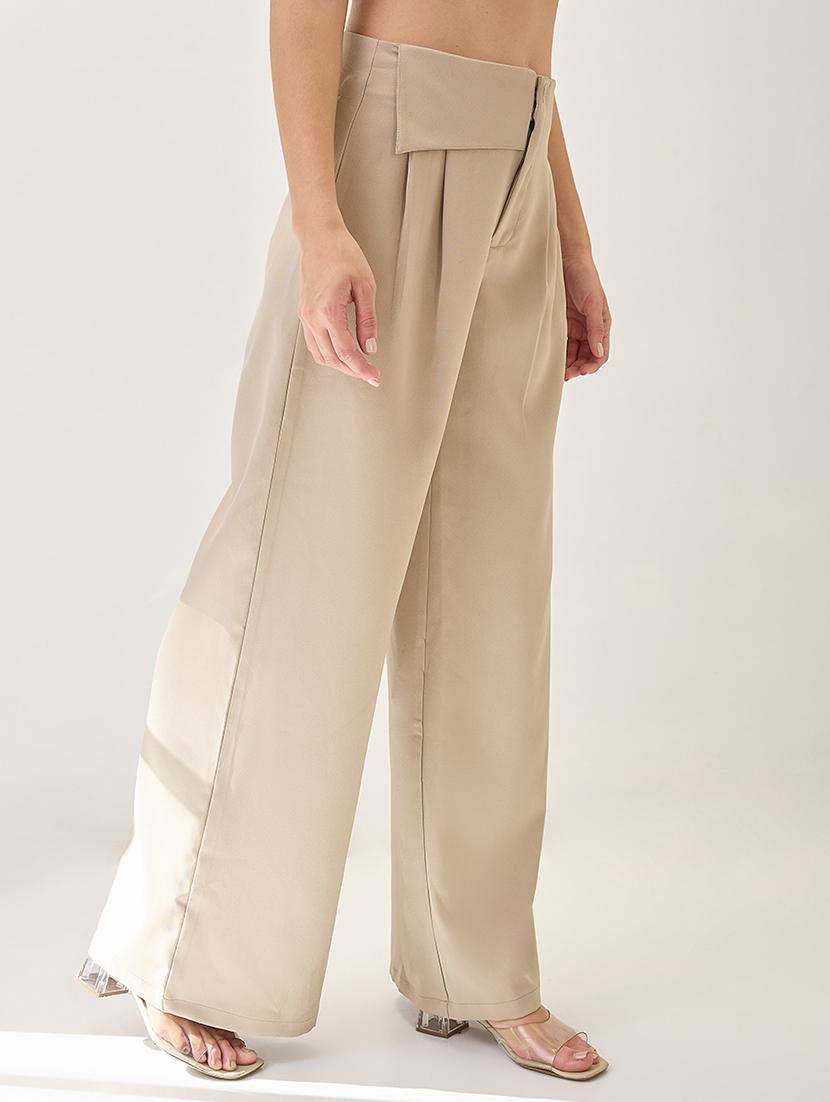 globus women mouse solid mid rise pleated formal korean pants - 21767508 - Standard Image - 2