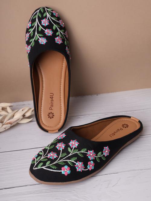 women embroidered slip on mule - 21767598 - Standard Image - 0