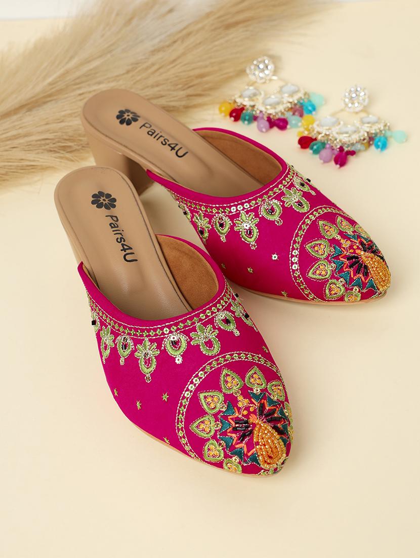 women embroidered slip on mules - 21767623 -  Zoom Image - 0