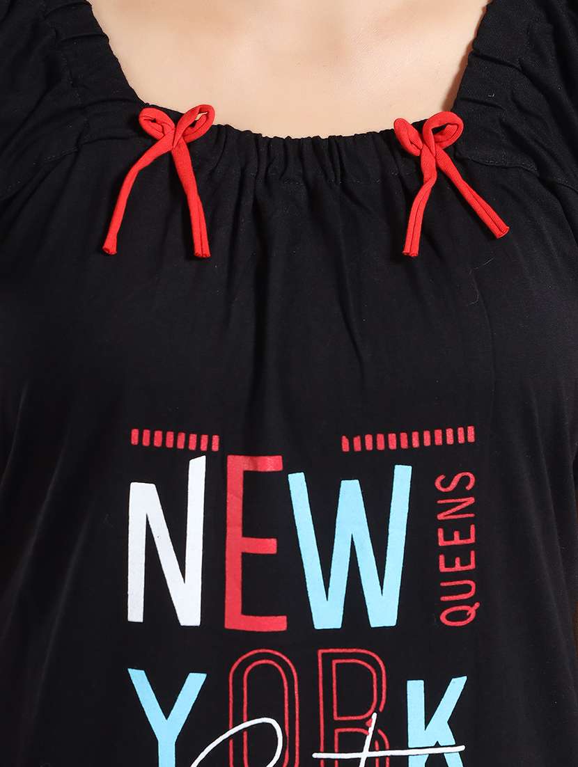 women printed short sleeves nighty - 21767639 -  Standard Image - 2