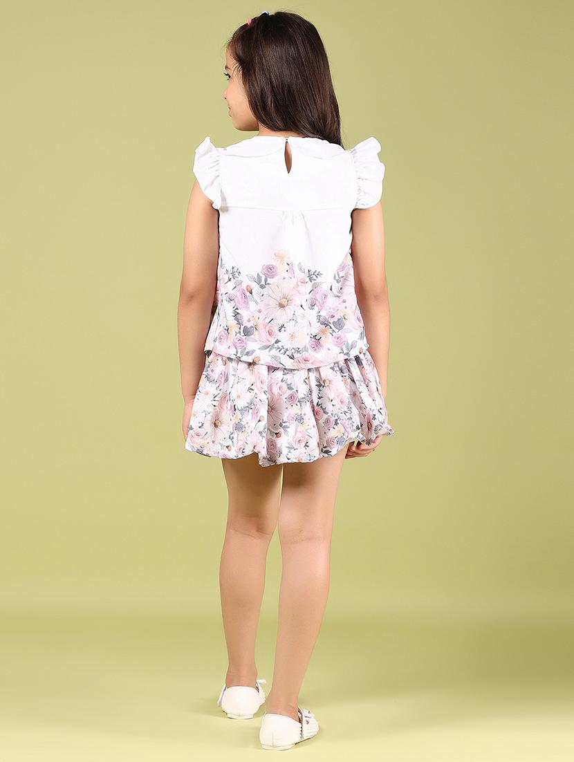 girls floral printed skirt & top co-ord set - 21767698 - Standard Image - 2
