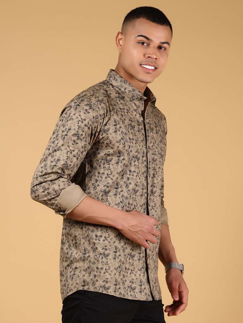 men printed long sleeve regular fit casual shirt - 21767724 -  Standard Image - 2
