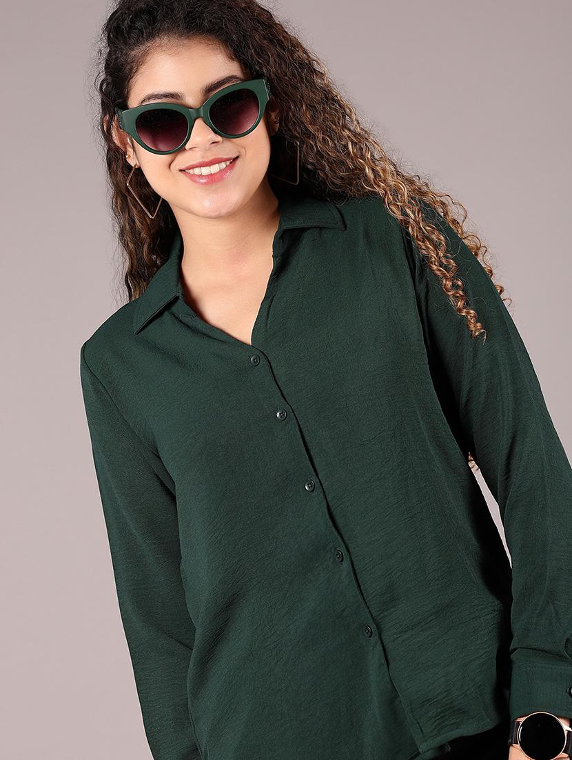 women solid collared long sleeveregular shirt - 21767779 - Zoom Image - 0