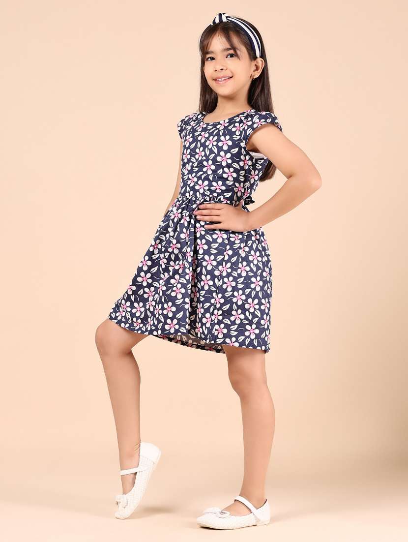 girls floral printed puff sleeves frock - 21767863 -  Standard Image - 2