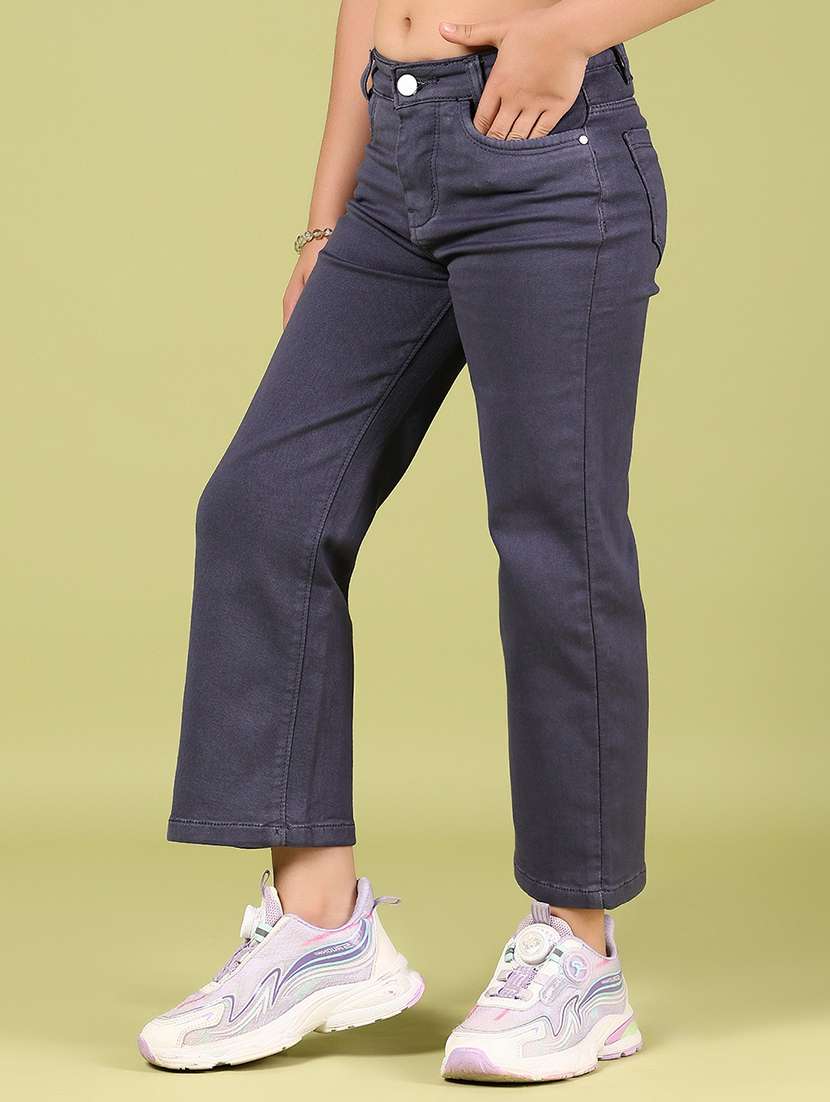 girls solid mid rise straight fit jean - 21767888 -  Standard Image - 2