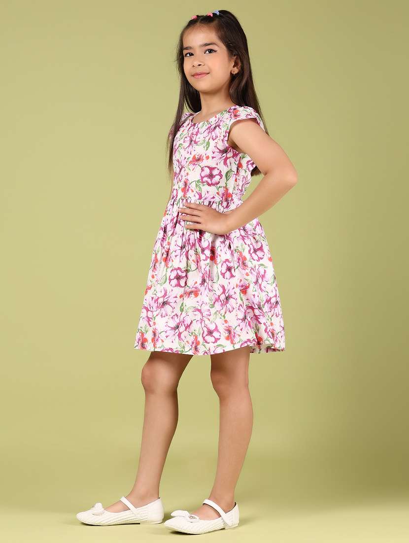girls floral printed round neck frock - 21767891 -  Standard Image - 2
