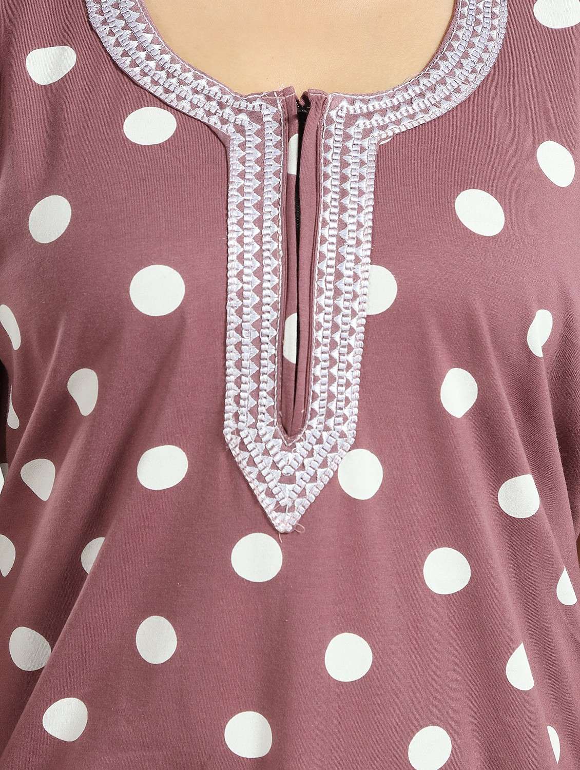 women printed short sleeves nighty - 21768017 -  Standard Image - 2