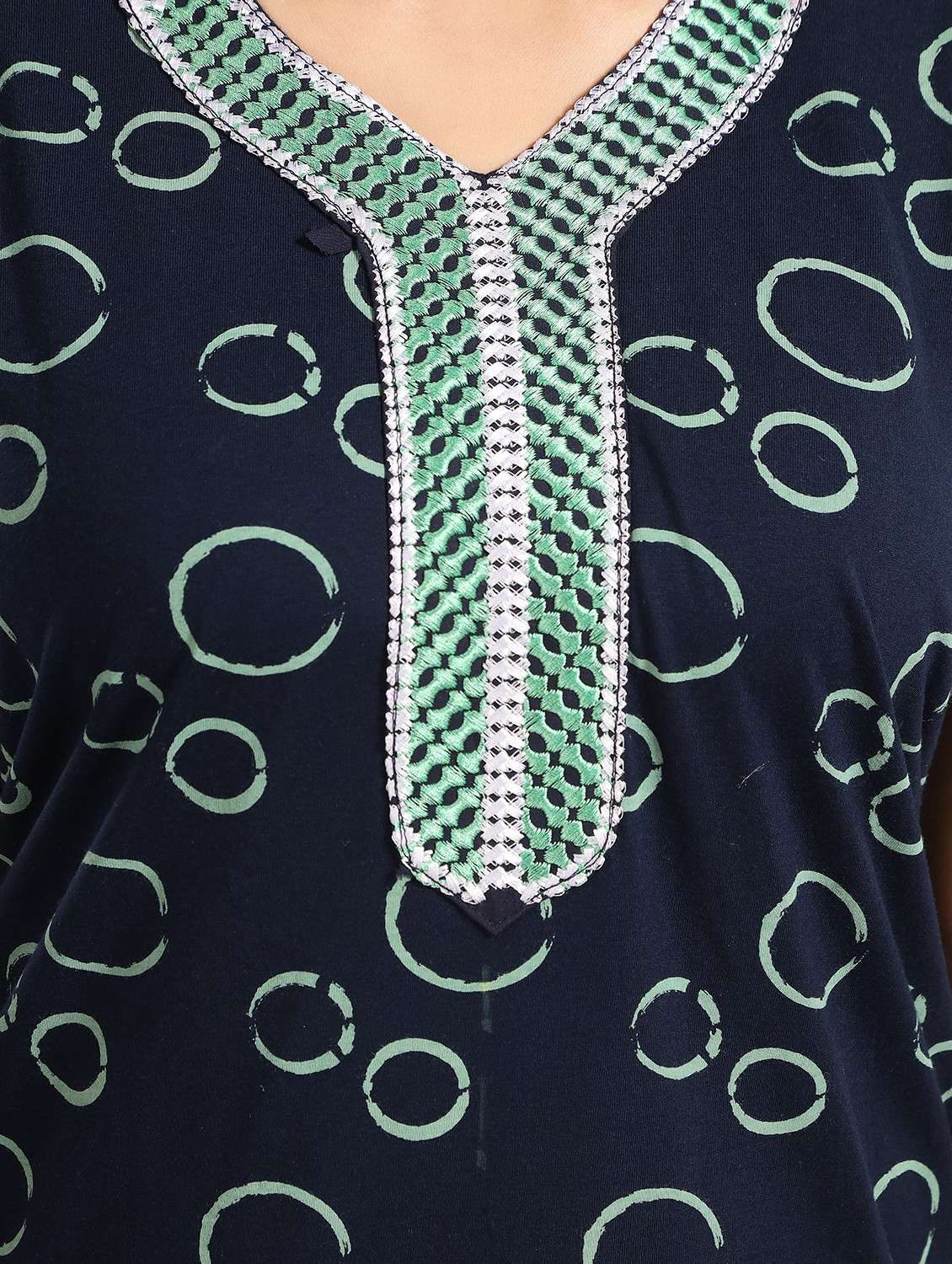 women printed short sleeves nighty - 21768018 -  Standard Image - 2