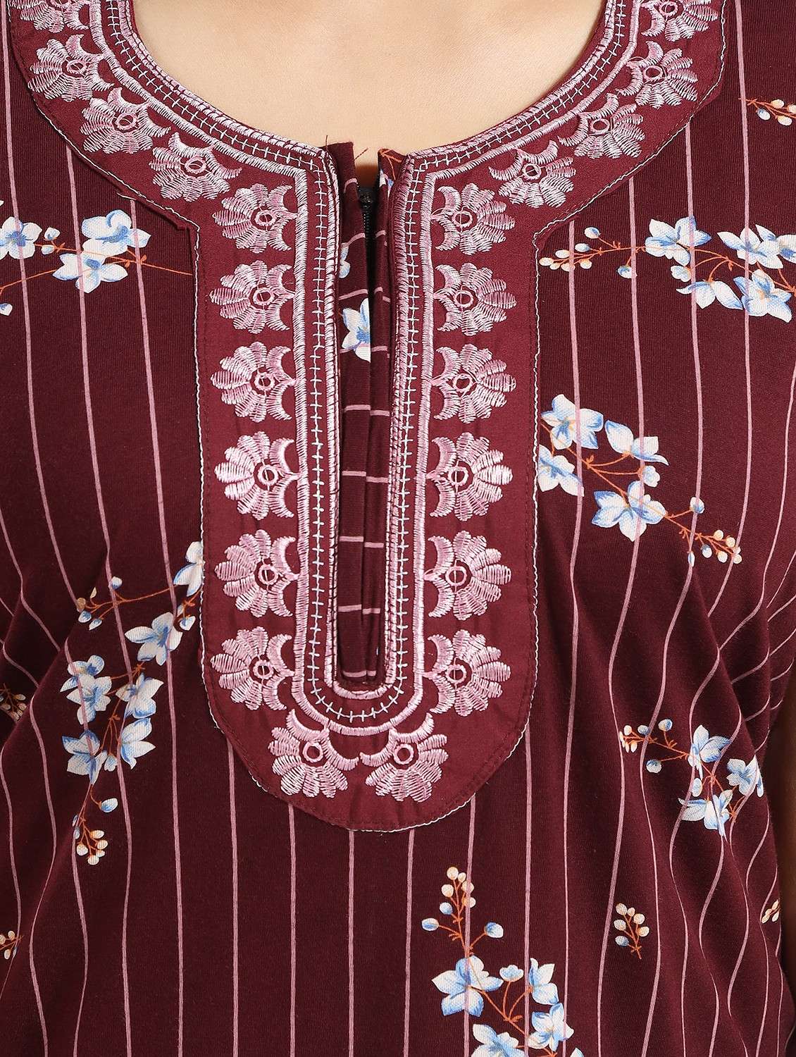 women printed short sleeves nighty - 21768022 -  Standard Image - 2