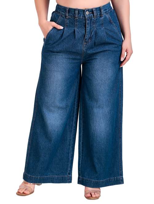 women plus size solid wide leg jean - 21768028 -  Standard Image - 0