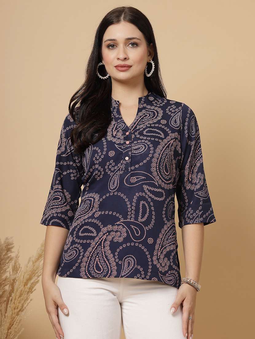 women three quarter sleeve a-line kurti