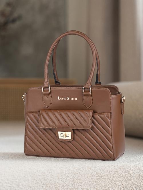 women brown textured handbag - 21768079 -  Standard Image - 0