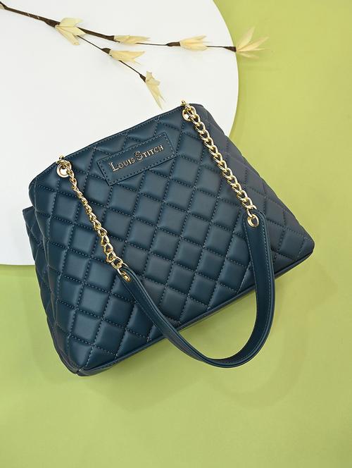 women blue textured handbag - 21768088 - Standard Image - 0