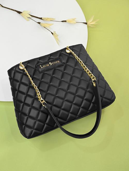 women black textured handbag - 21768089 - Standard Image - 0