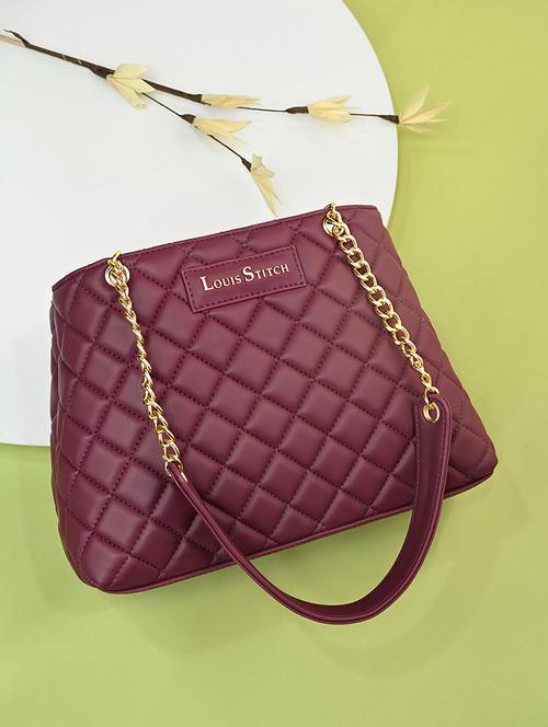 women maroon textured handbag - 21768092 - Standard Image - 0