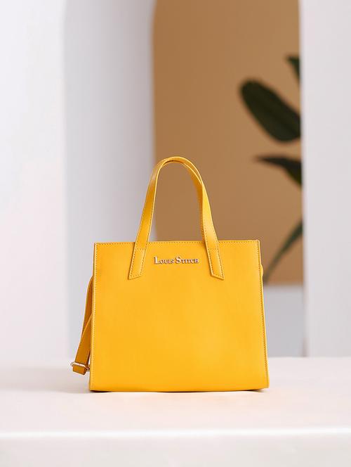 women yellow solid handbag - 21768098 - Standard Image - 0