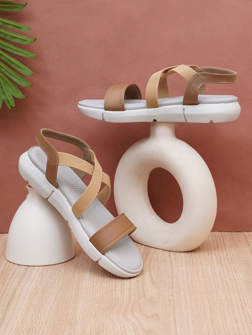 women stretchable loop flat form sandal - 21768142 -  Standard Image - 0