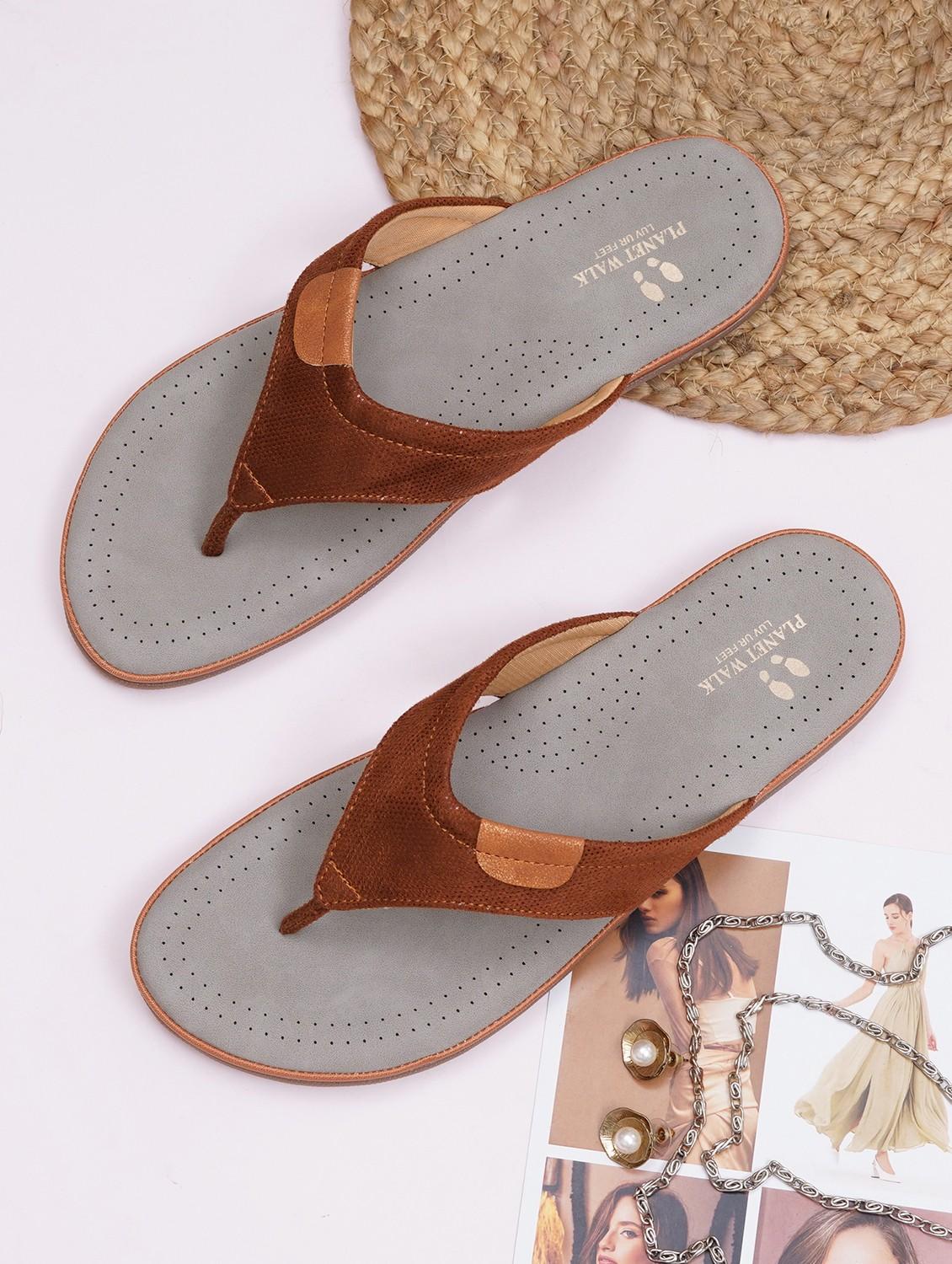 women tan toe separator flip flop - 21768147 -  Zoom Image - 0