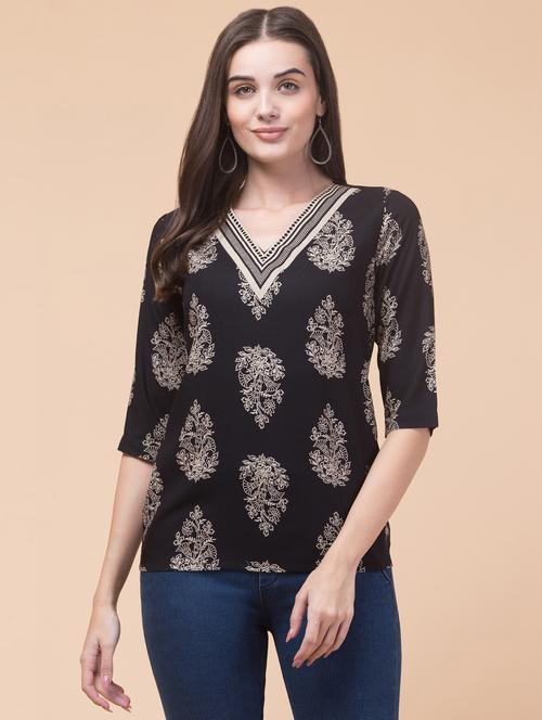 women three quarter sleeve straight kurti - 21768156 - Standard Image - 0