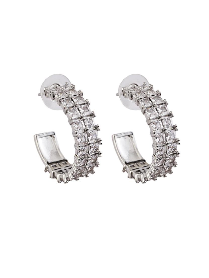 white alloy hoop earring - 21774048 - Zoom Image - 0