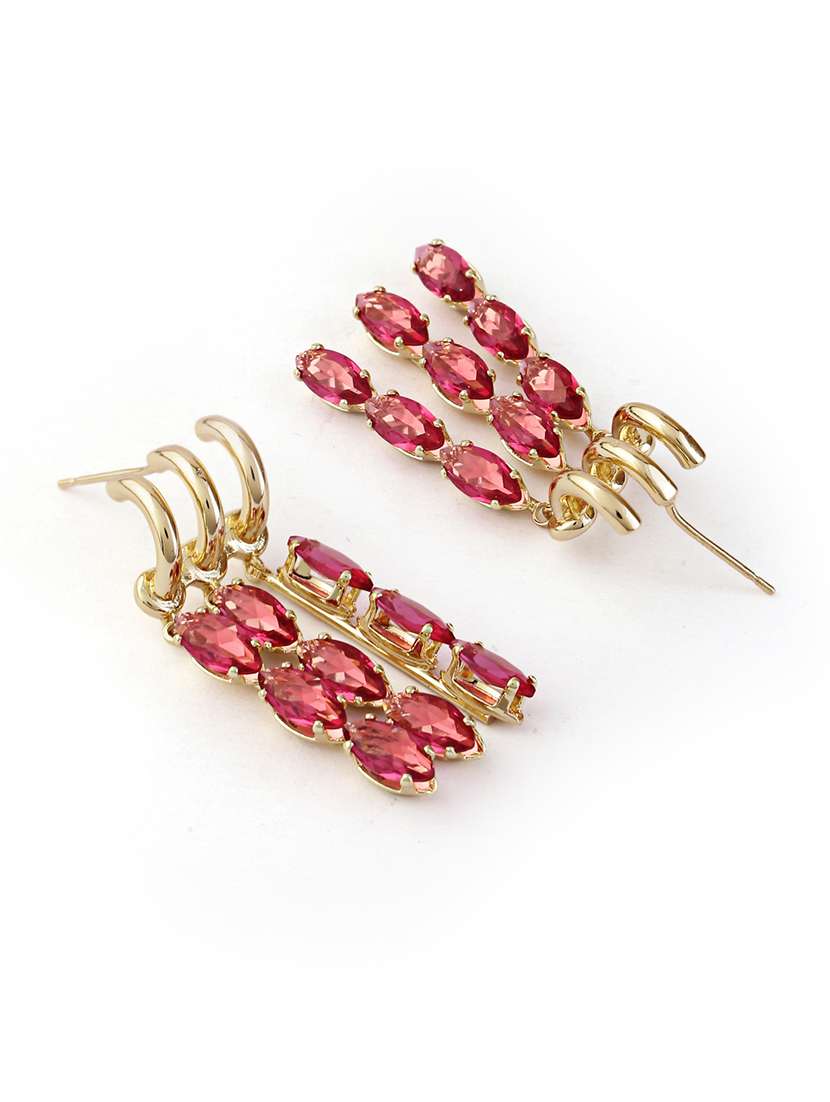 maroon alloy frop earring - 21774050 -  Standard Image - 2