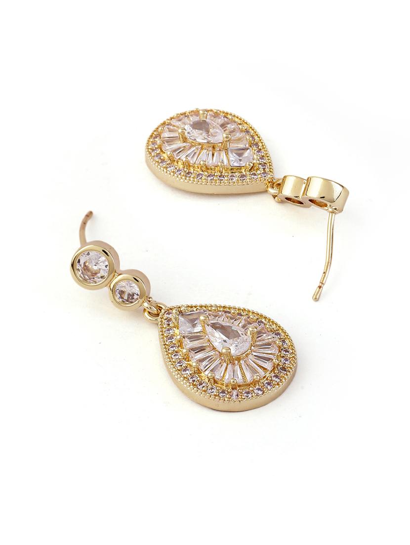 gold alloy party wear drop earring - 21774051 - Standard Image - 2