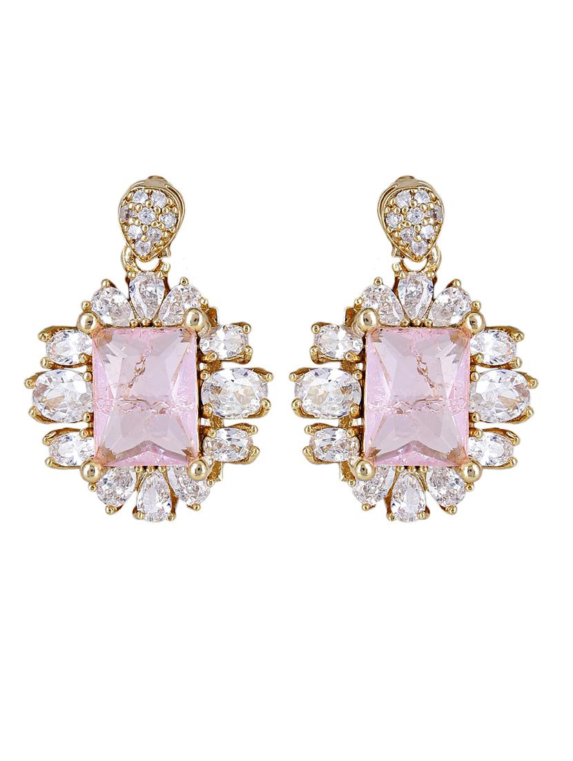pink alloy studs earrings for party wear - 21774056 - Zoom Image - 0