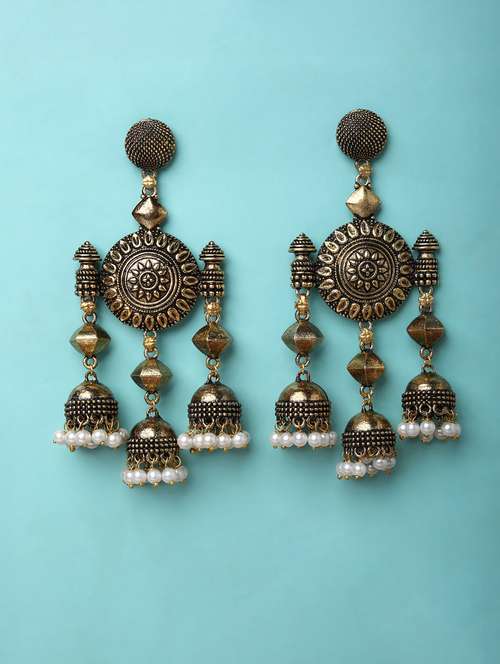 traditional jhumka earrings - 21774095 -  Standard Image - 0