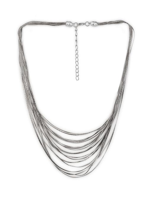 silver alloy multi-strand necklace - 21774104 - Standard Image - 0