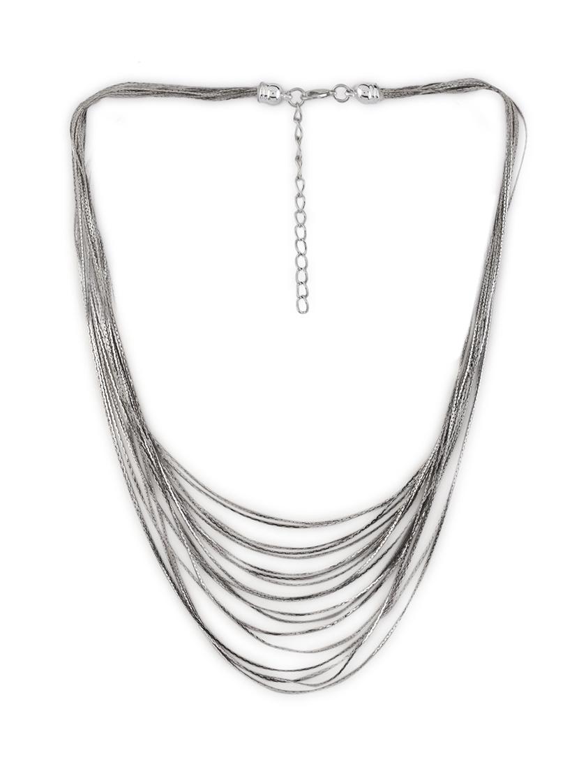 silver alloy multi-strand necklace - 21774104 - Zoom Image - 0