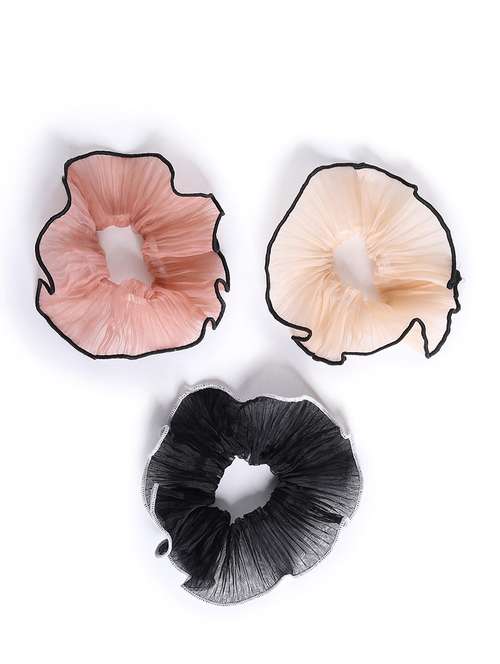 women pack of 3 solid fabric scrunchies