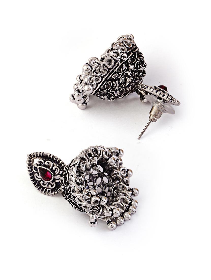 jhumka maroon alloy jhumka earring - 21775360 - Standard Image - 2
