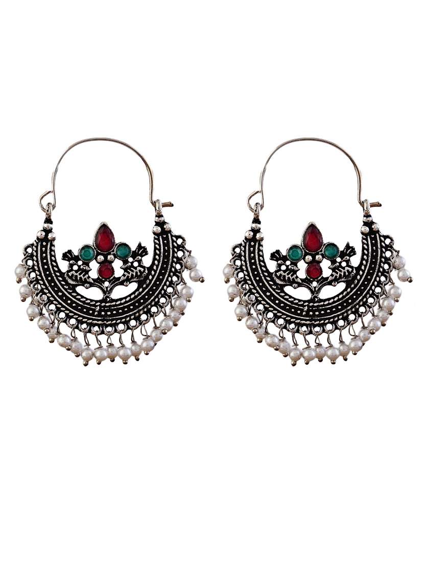maroon alloy chandballi earring - 21775364 -  Standard Image - 2