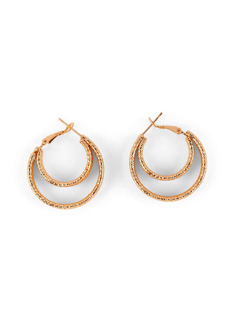 gold alloy textured hoop earrings - 21775398 -  Standard Image - 2