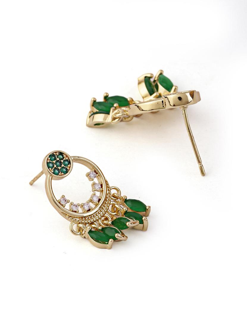 green alloy chandellier earrings party wear - 21775472 - Standard Image - 2
