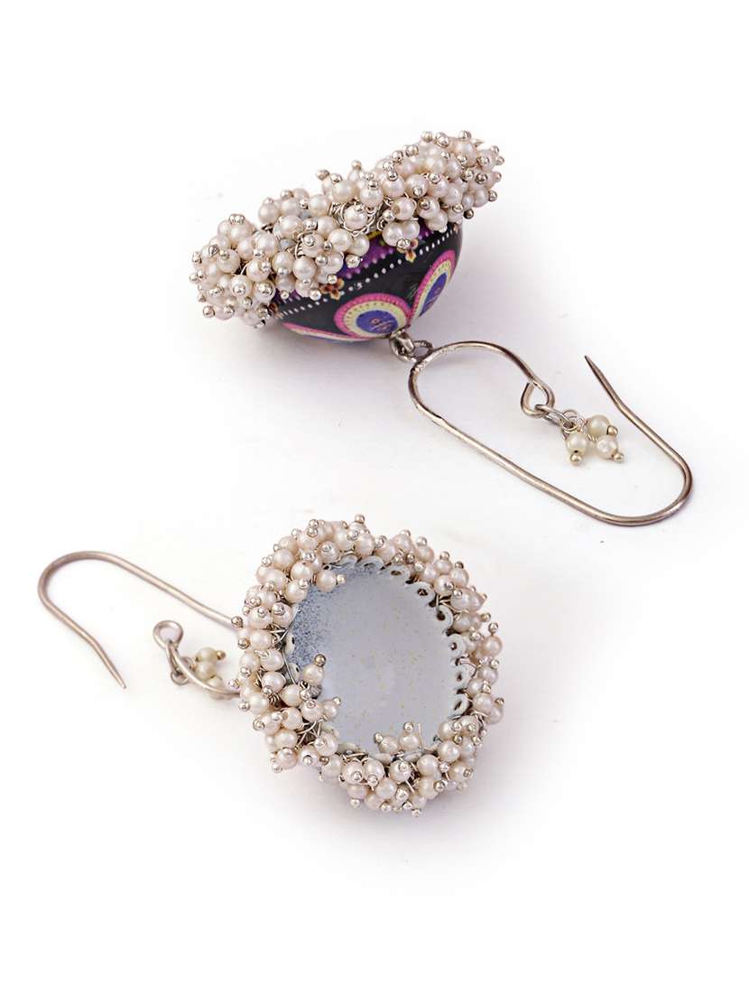 maroon alloy jhumka earring - 21775484 -  Standard Image - 2