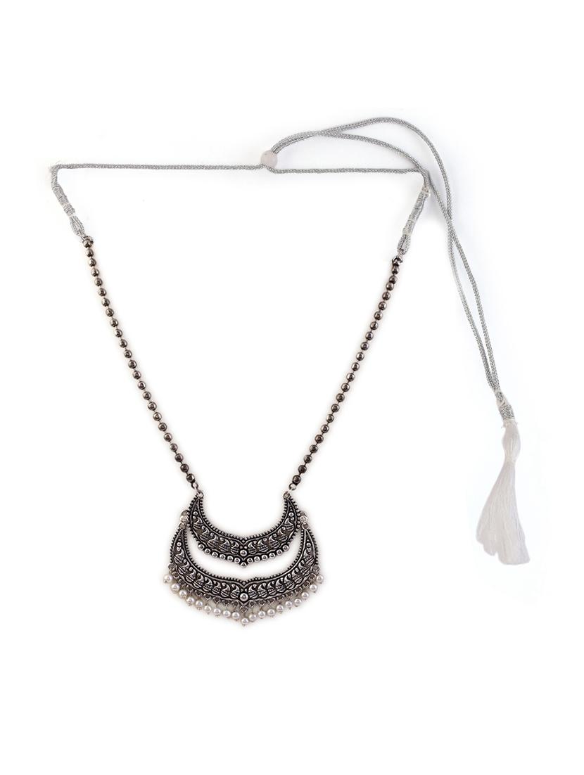 alloy silver necklace earring jewellery set - 21775519 - Standard Image - 2