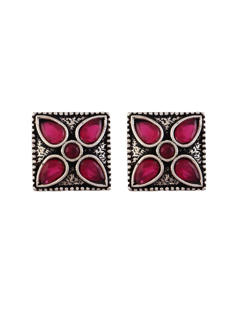 alloy red necklace earring jewellery set - 21775520 - Standard Image - 2
