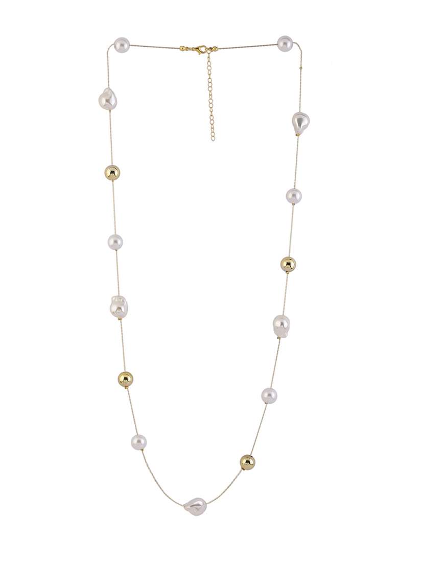 gold alloy pearl party necklace for women