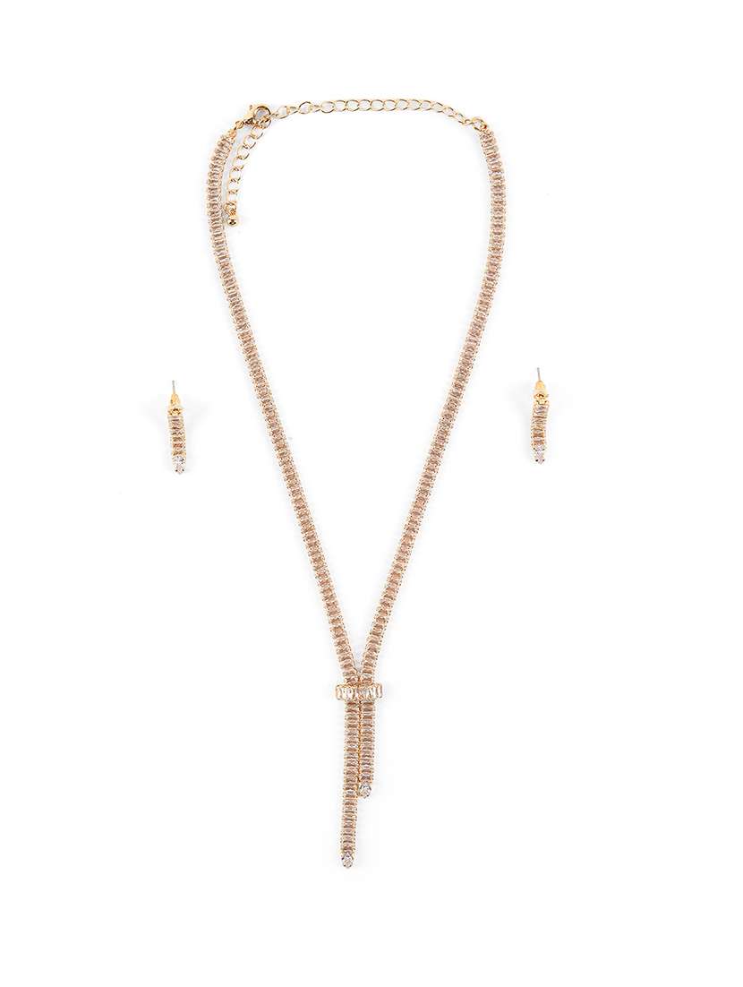 alloy gold necklace earring jewellery set