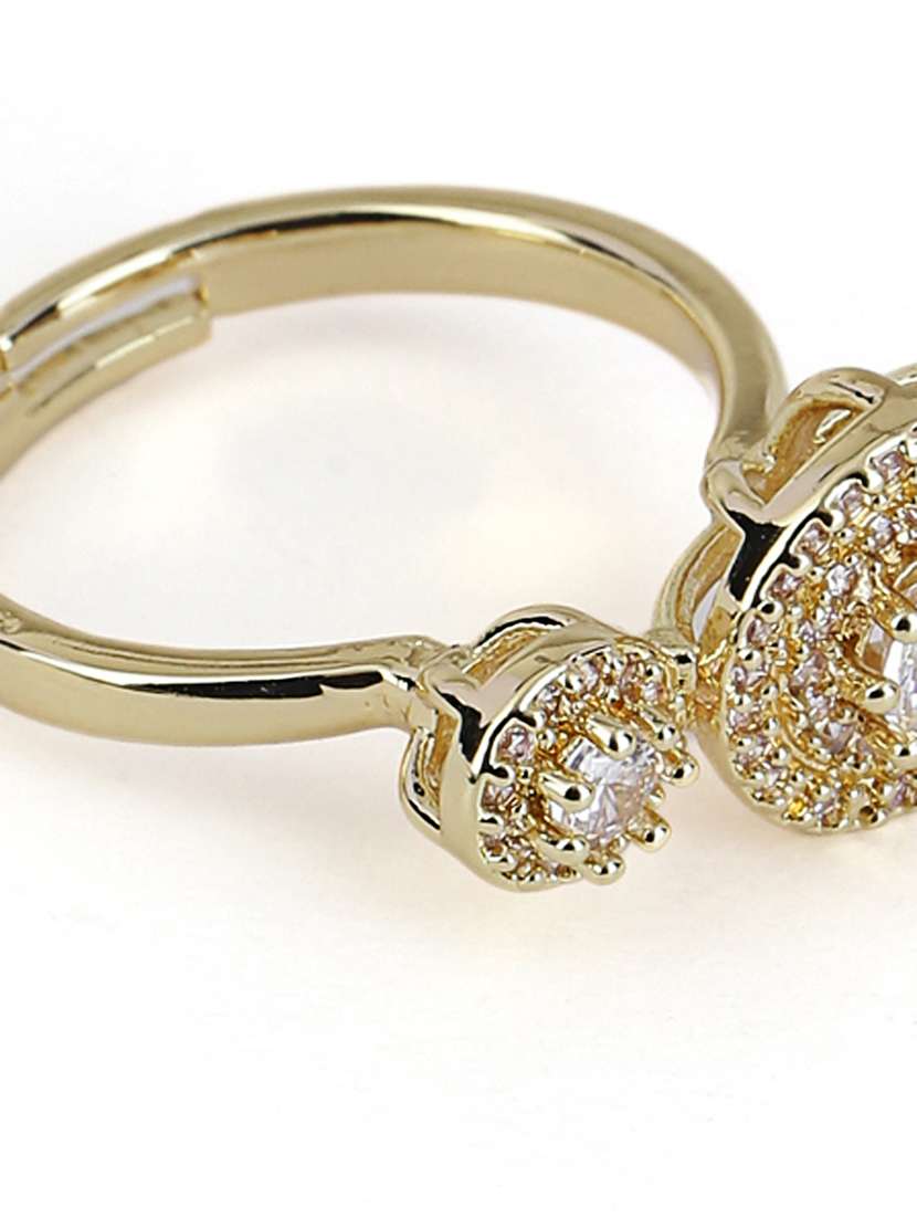 gold alloy adjustable finger ring - 21775595 -  Standard Image - 2