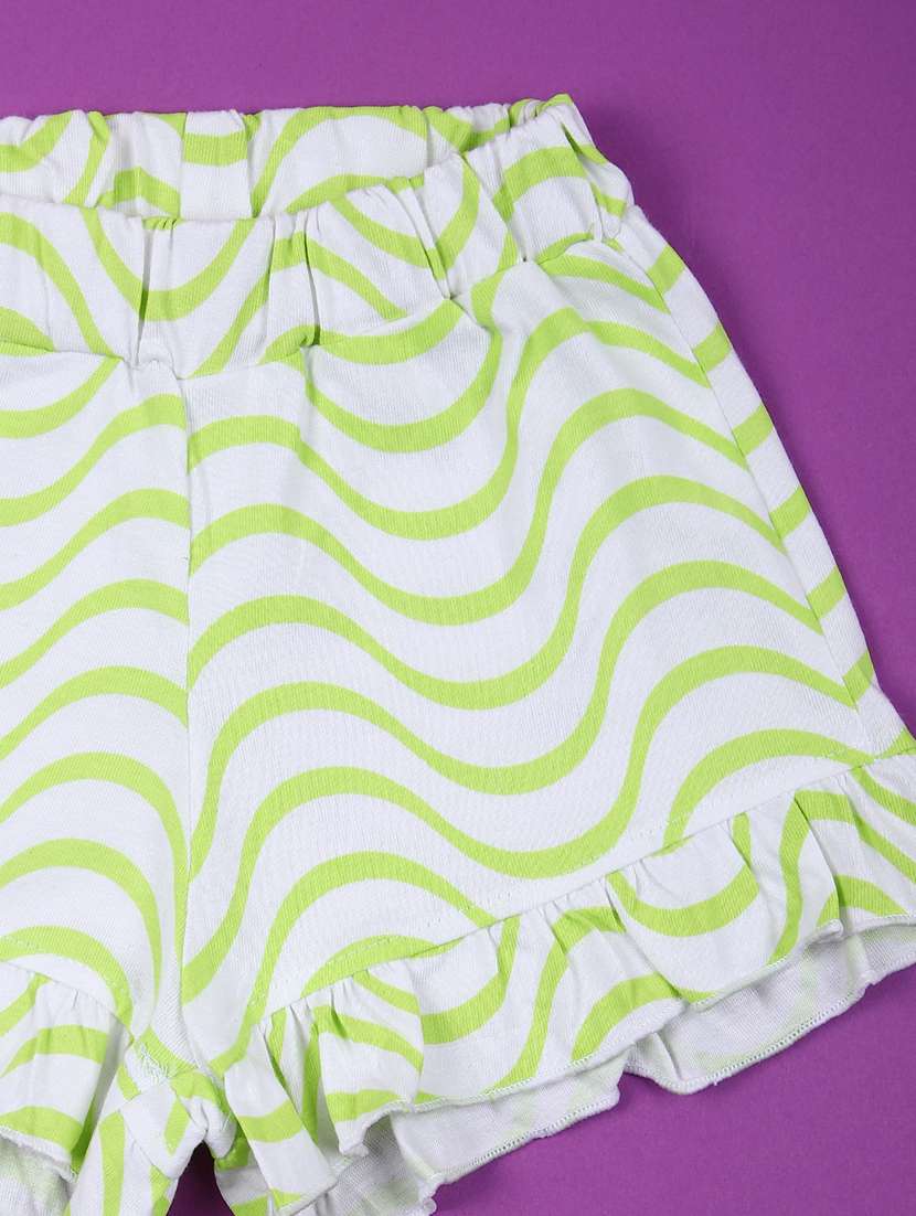 girls green printed shorts & top co-ords set - 21784480 -  Standard Image - 2