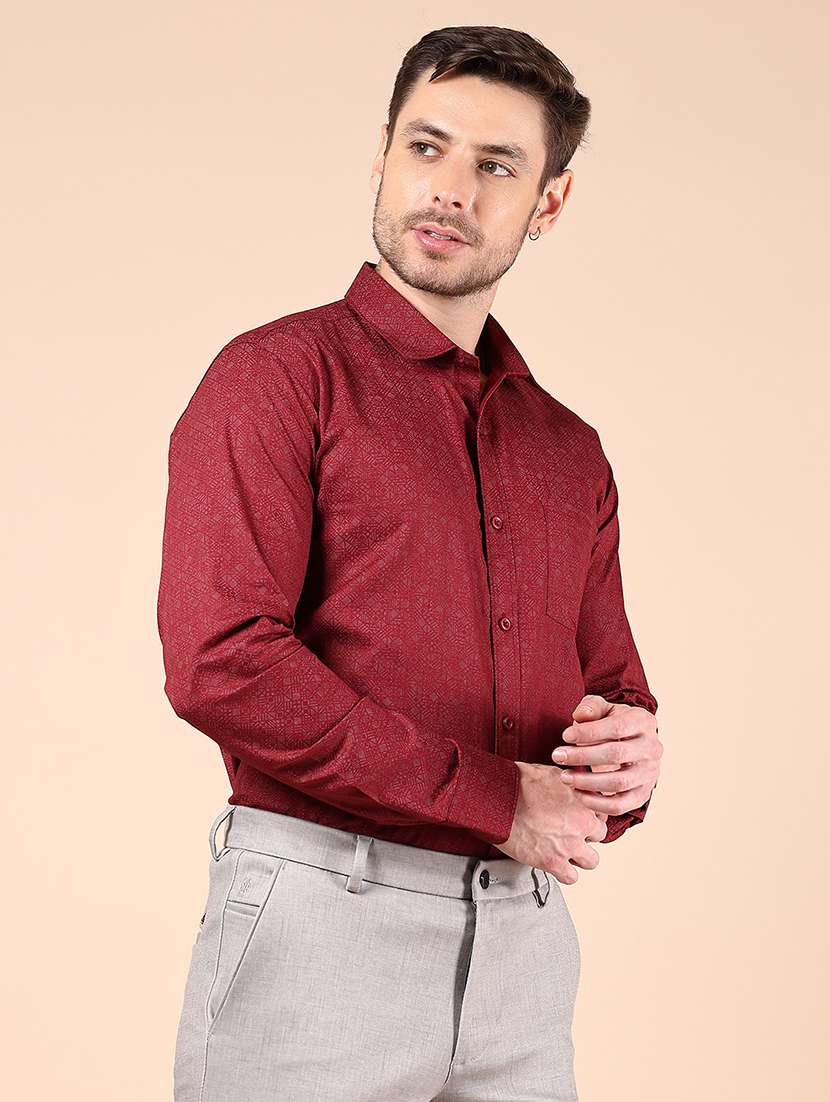 men printed long sleeve formal shirt - 21784504 -  Standard Image - 2