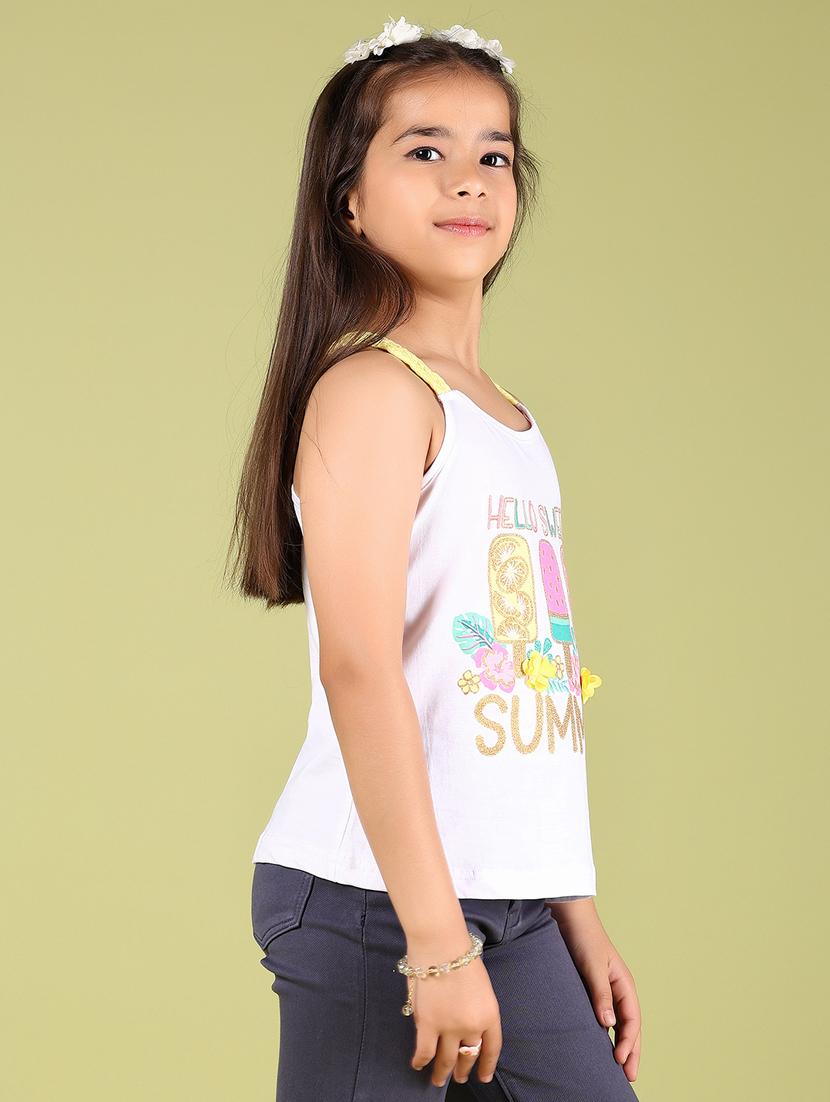 girls printed round neck tee - 21784506 - Standard Image - 2