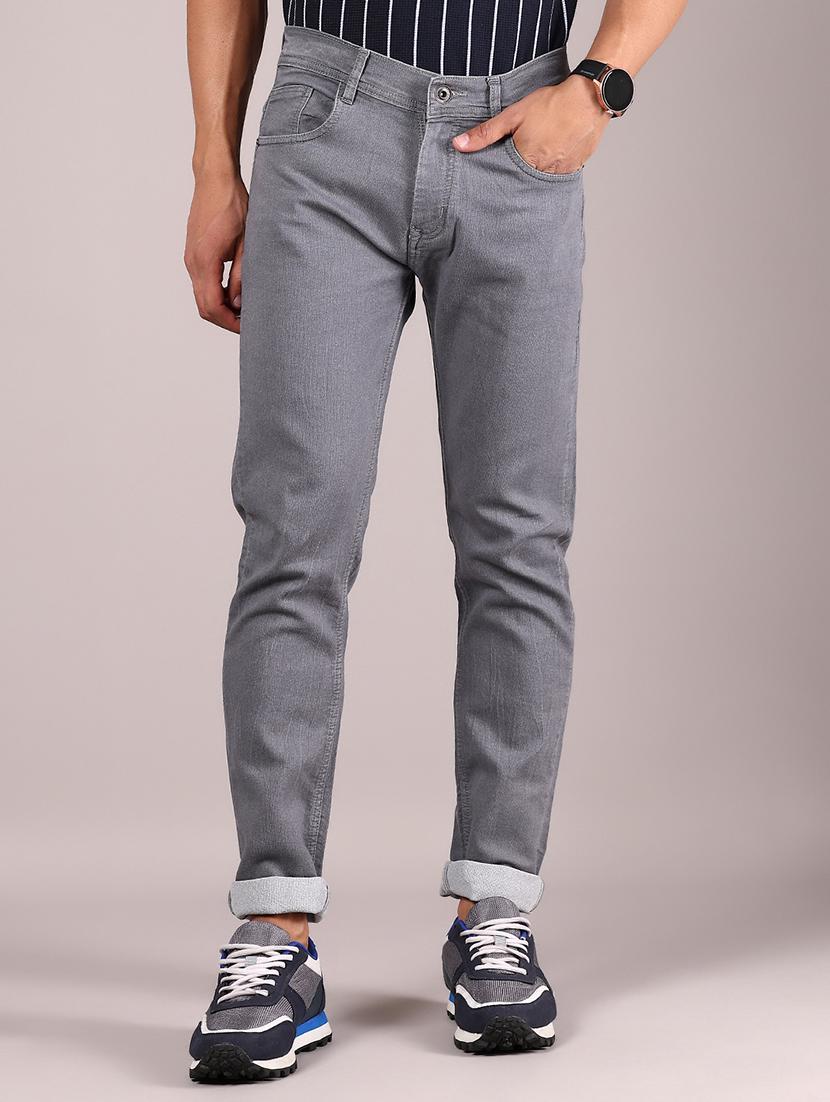 men grey solid slim fit jean - 21784554 - Zoom Image - 0