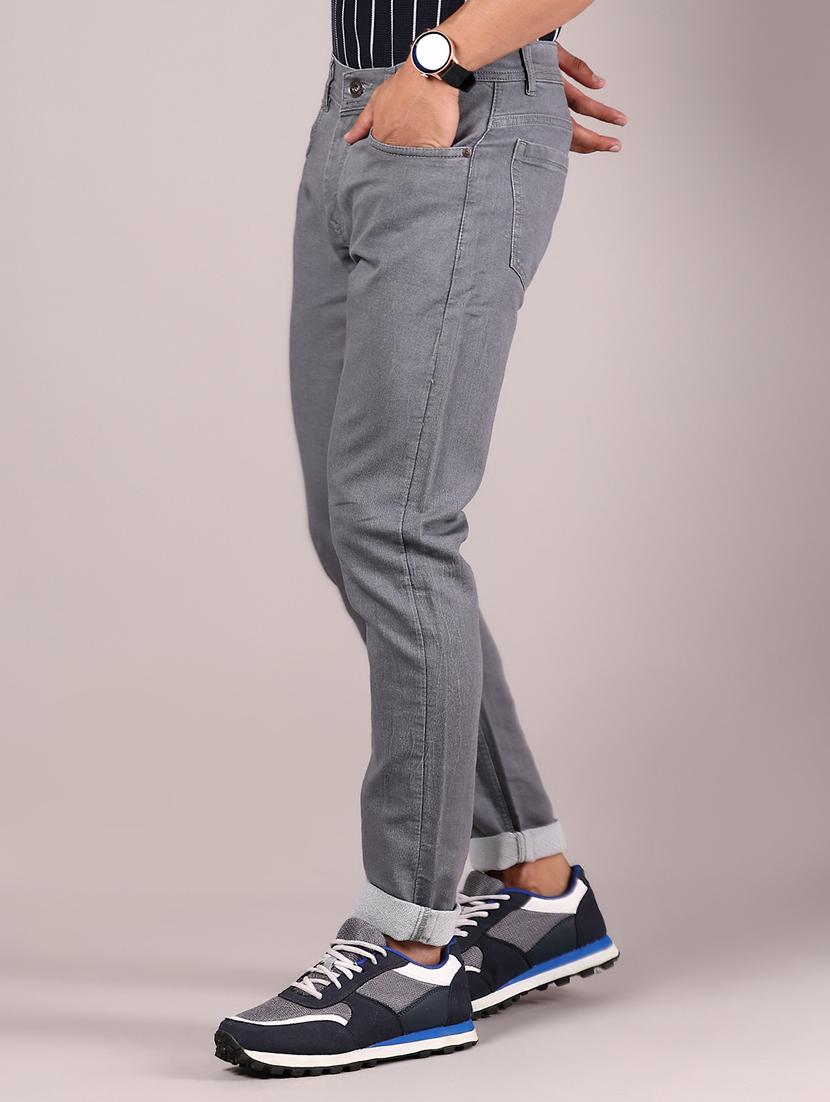 men grey solid slim fit jean - 21784554 - Standard Image - 2